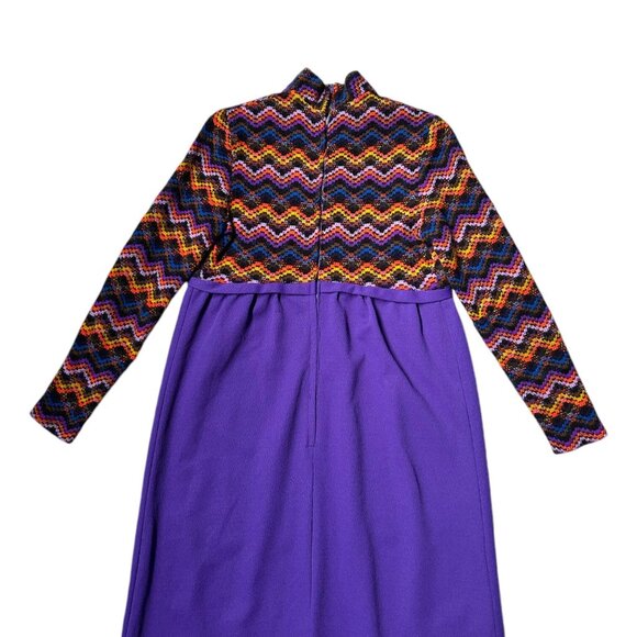 70s vintage maxi dress empire waist maxi sweater top Long sleeve mockneck. - Picture 7 of 11